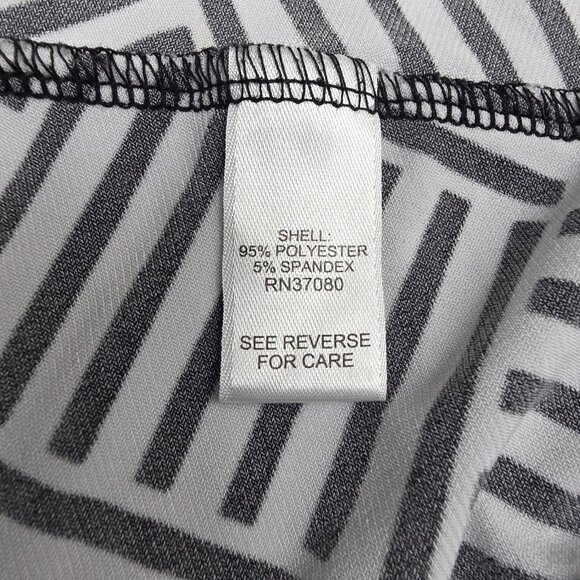 Cato Shirt Womens 26/28W Black White Sleeveless Mock Neck Lattice Keyhole Print - Picture 7 of 10